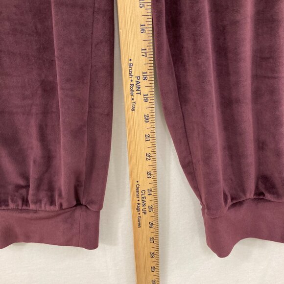 New Victoria's Secret size XL Velour Jogger Pants in Burgundy Slouchy Comfy - Picture 8 of 10